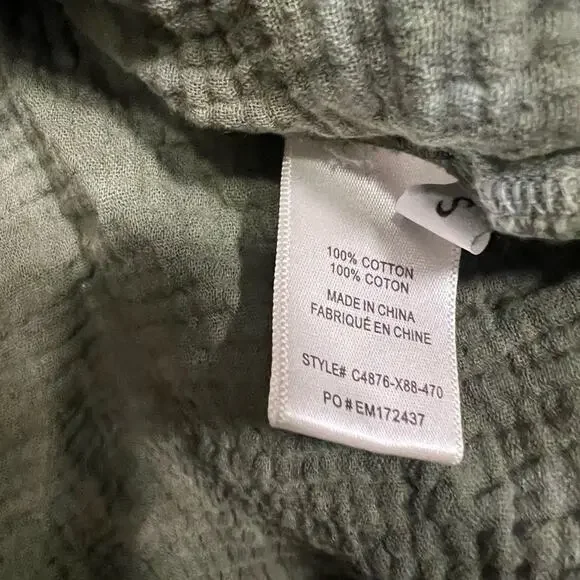 Like New Cloth & Stone Anthropologie Small Tie Dye Long Sleeve Top Raw Hem Green - Picture 5 of 6